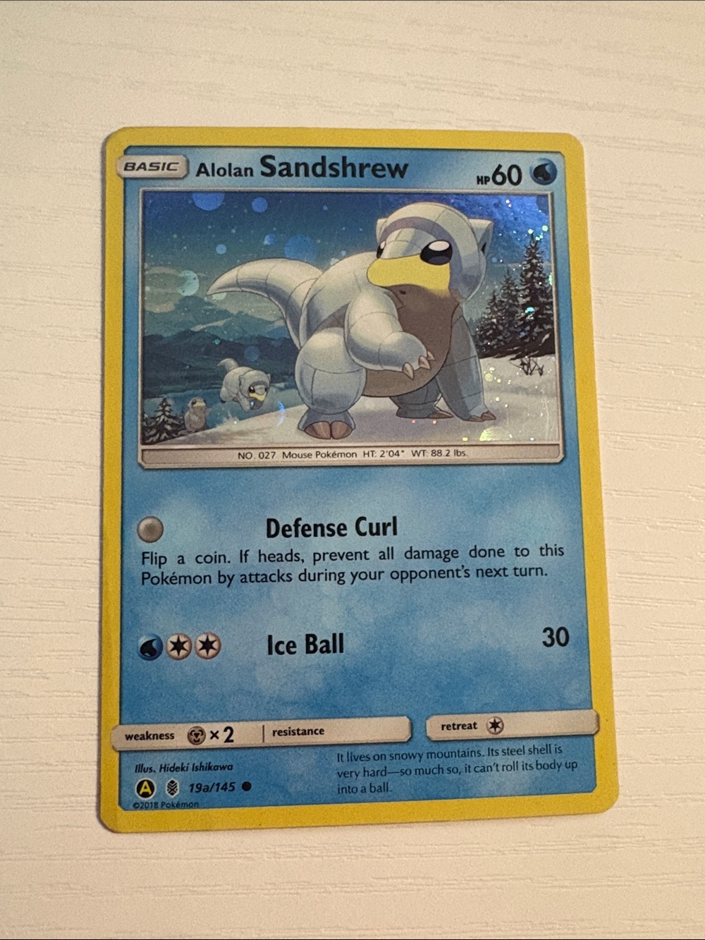 Alolan Sandshrew #19a/145 holo